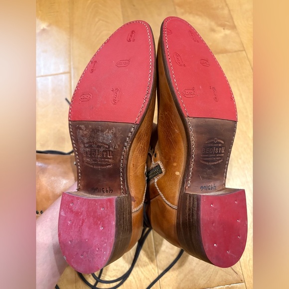 Bed Stu women’s tall Acelia Cobbler leather boots handmade 7 cognac brown - Picture 7 of 9